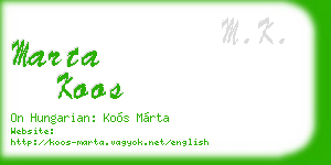 marta koos business card