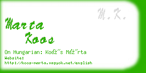 marta koos business card